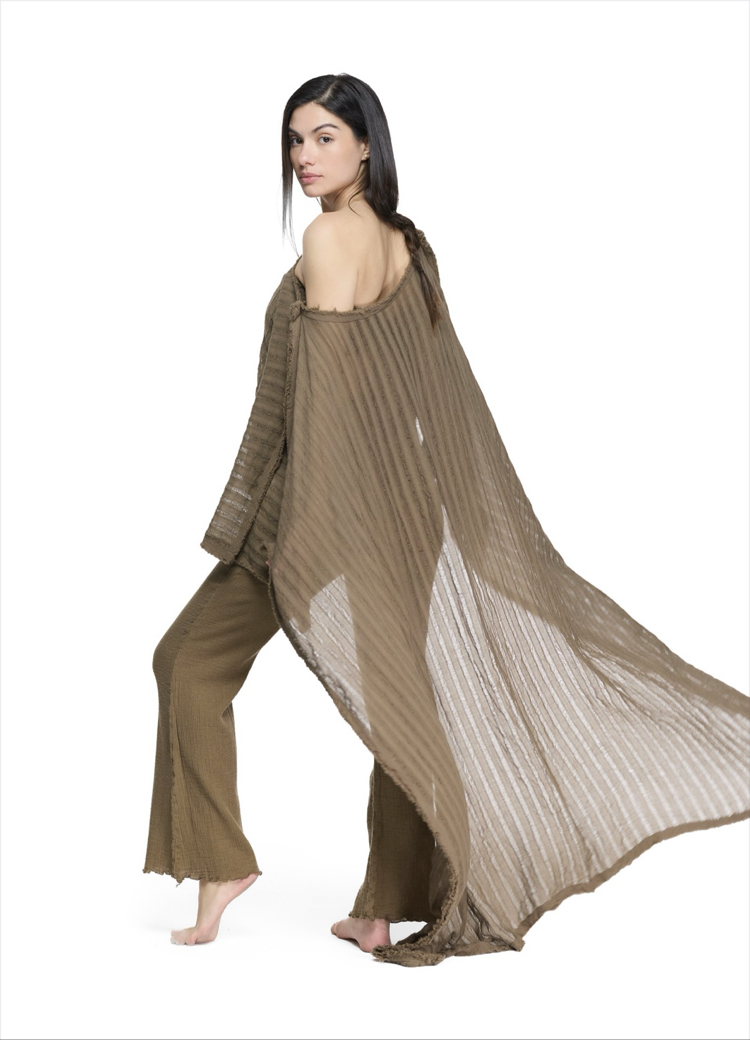 Kahve dokuma kimono 6290