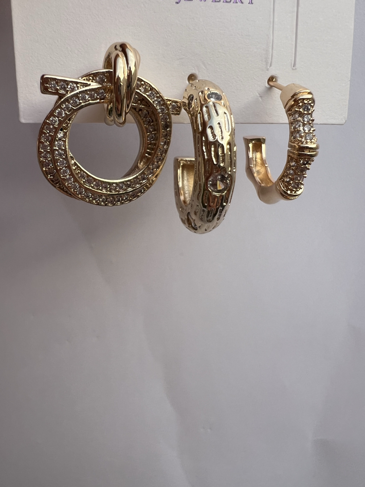 Üçlü set chamber küpe 