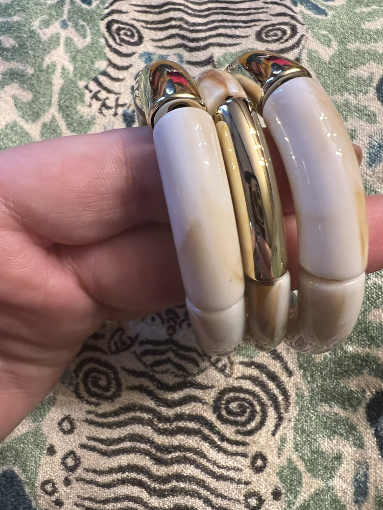 Üçlü ekru-gold bilezik set