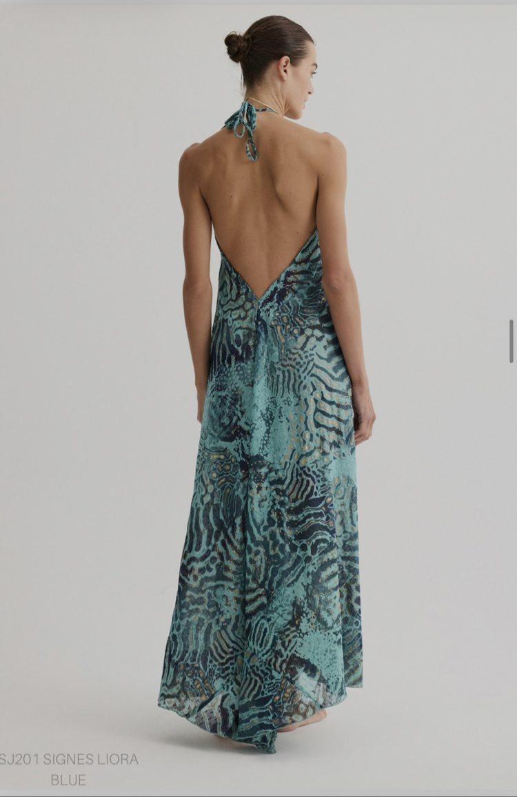 Signes liora blue Ld1113 maxi elbise
