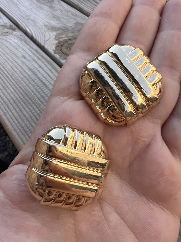 Gold square küpe