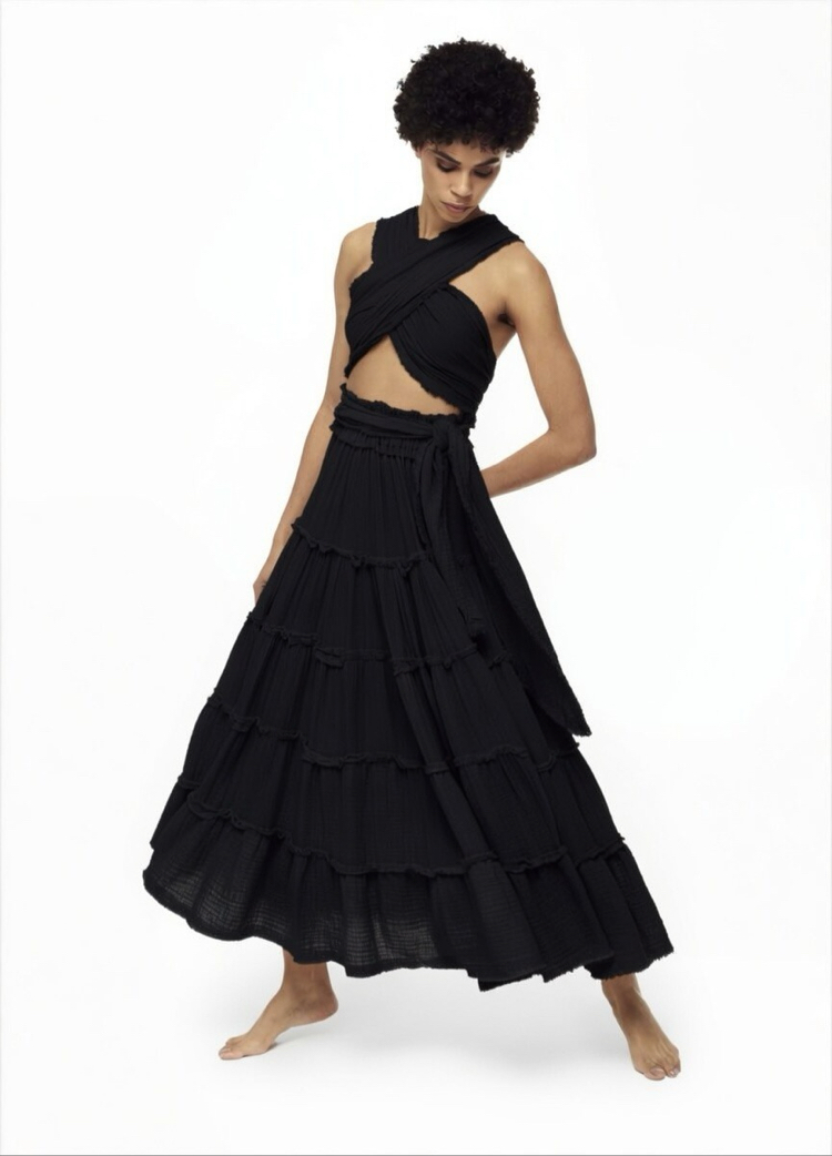 Siyah maxi elbise 4153