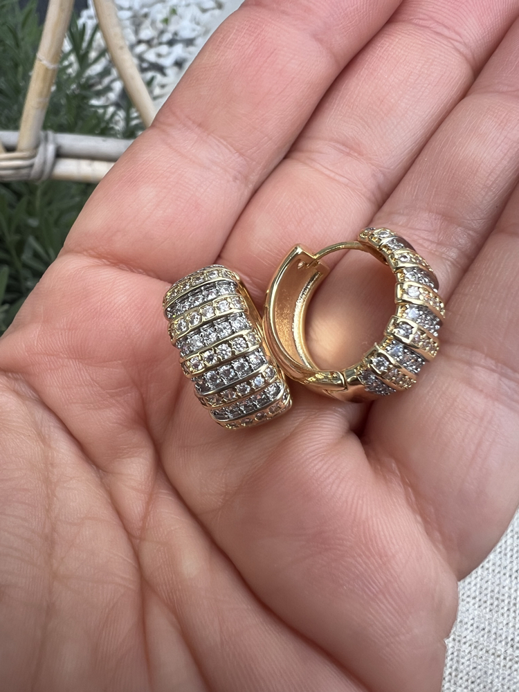 Strass round küpe