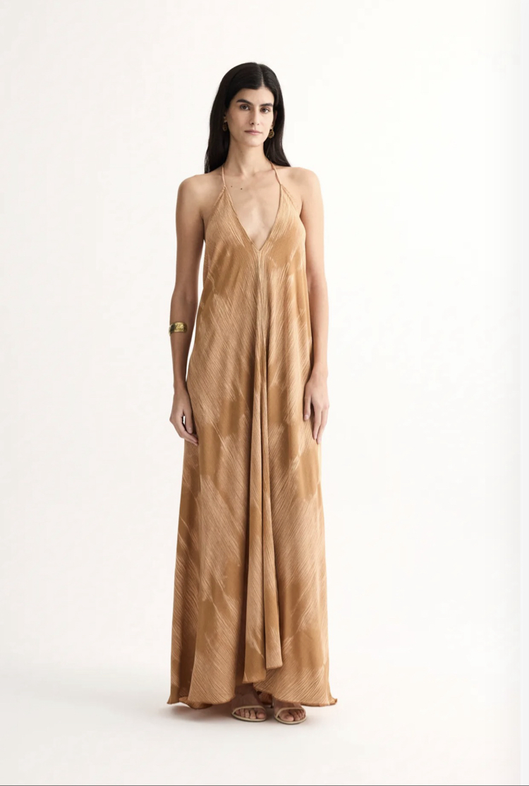 Talia maxi elbise LD1113 sahra