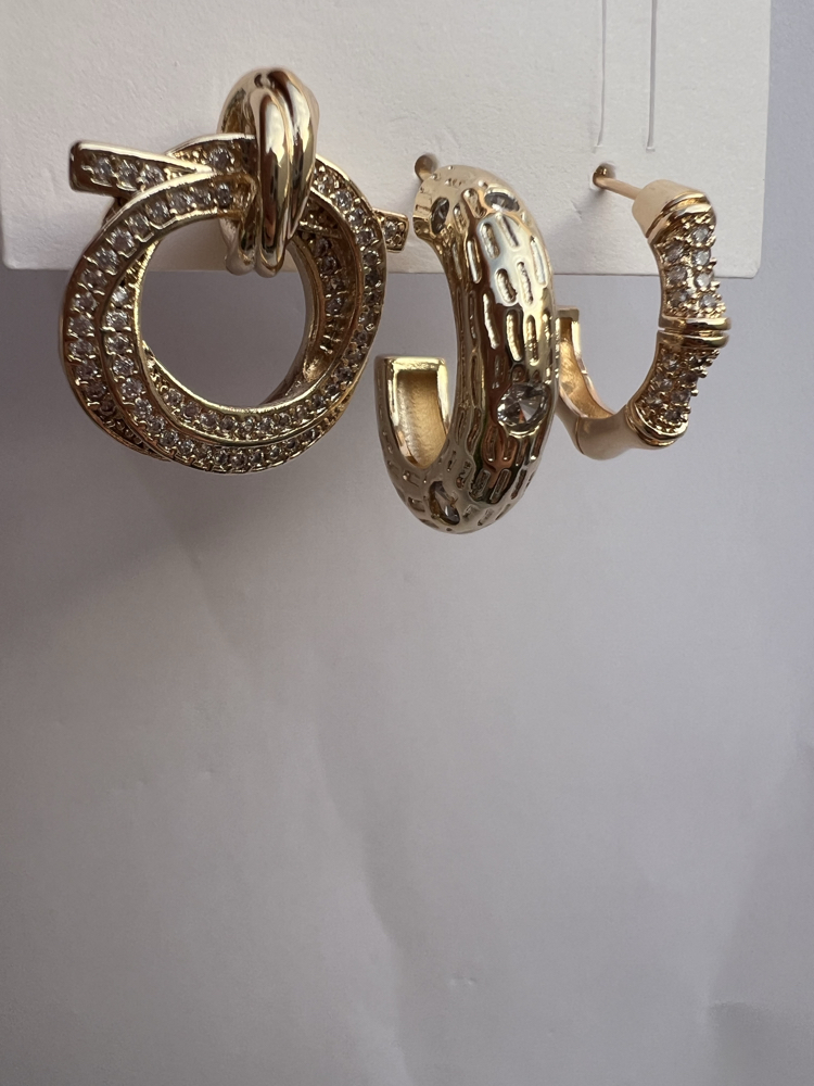 Üçlü set chamber küpe 