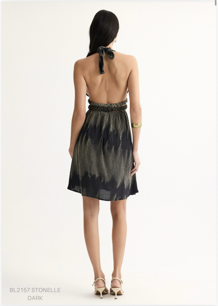 Stonelle dark mini elbise