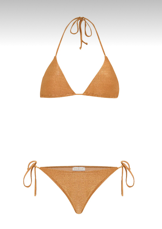 Lurex hardal bikini takımı