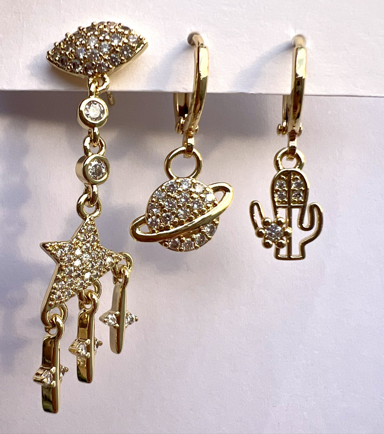 Üçlü set jupiter küpe
