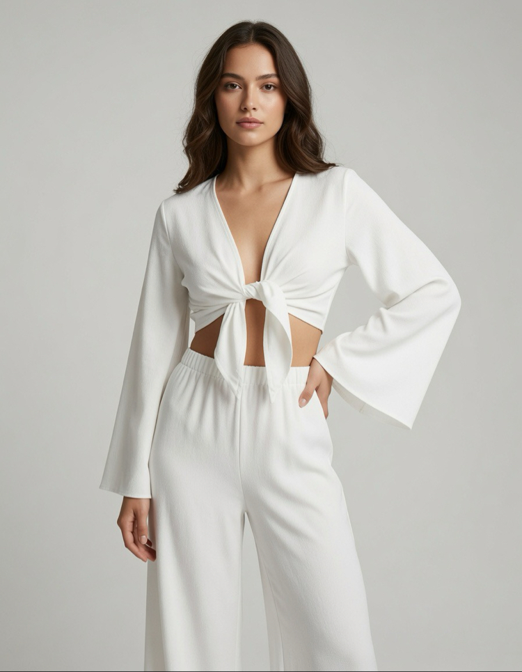 Crop pantolon takım