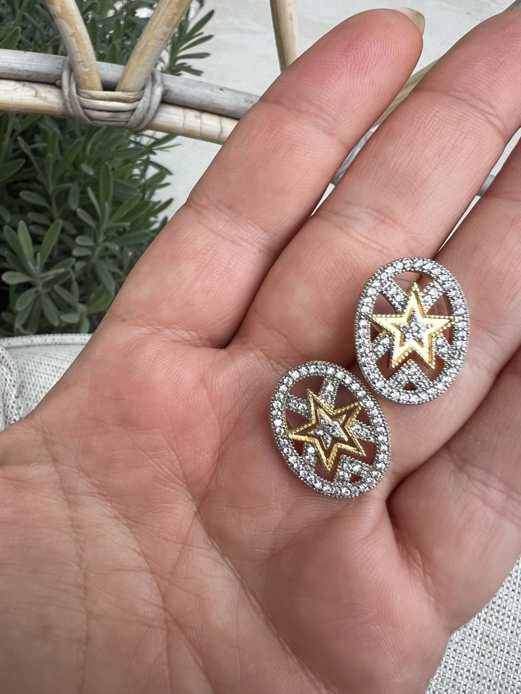 Round star earring