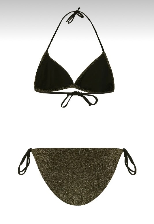 Koyu yeşil lurex bikini takımı
