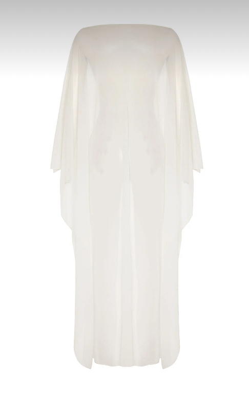 Beyaz tül kaftan
