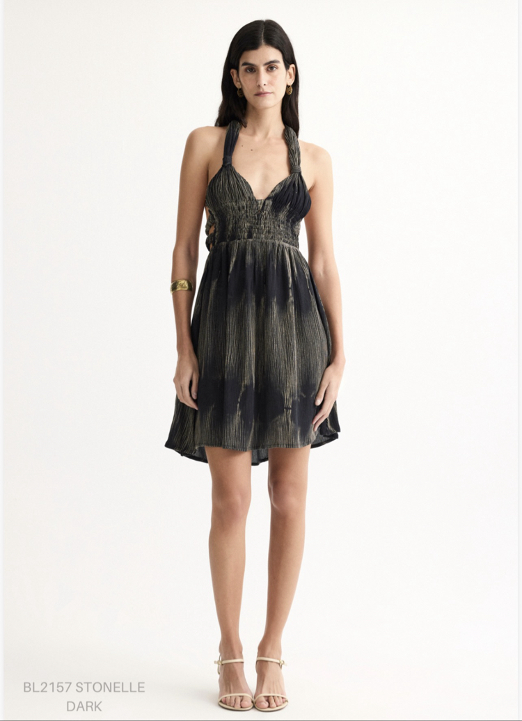 Stonelle dark mini elbise