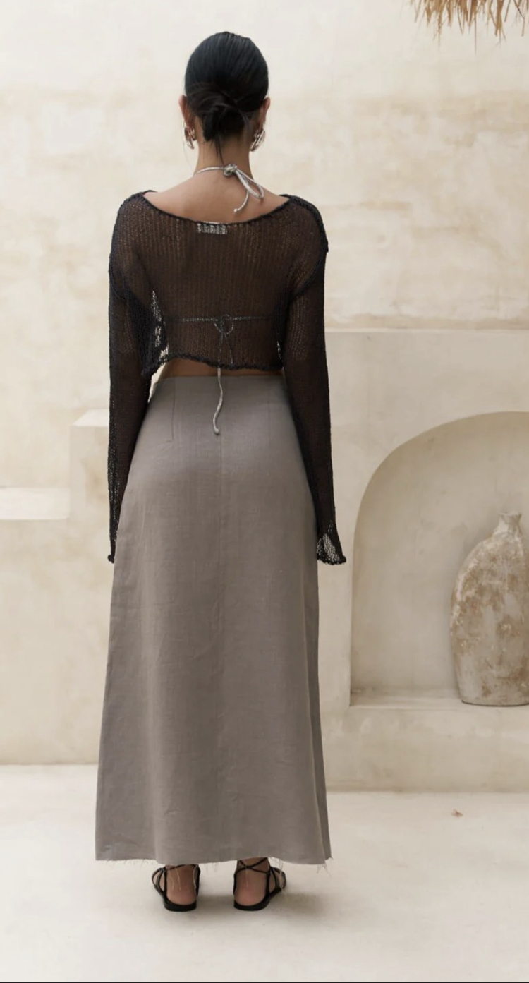 Siyah ince triko crop 2110