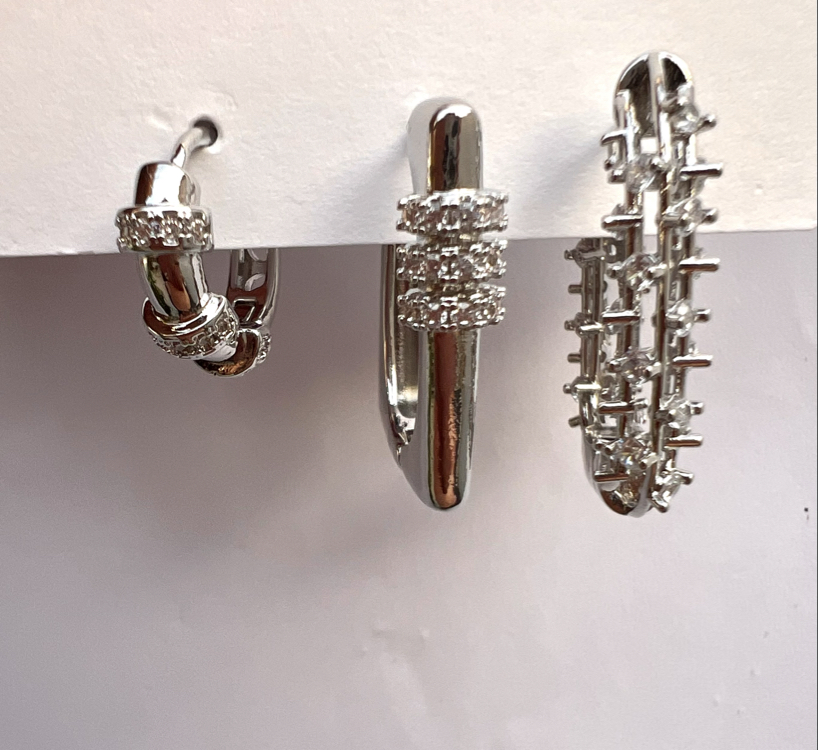 Üçlü set tiffany küpe