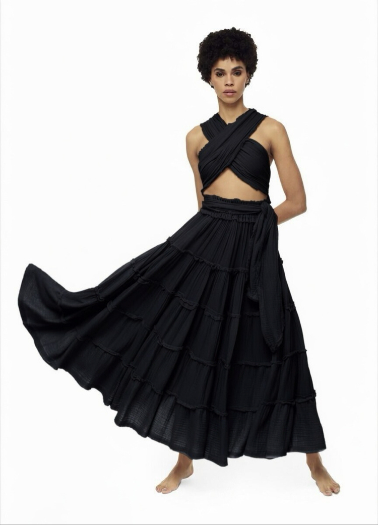 Siyah maxi elbise 4153