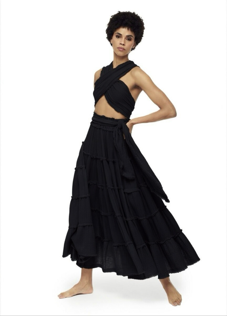 Siyah maxi elbise 4153