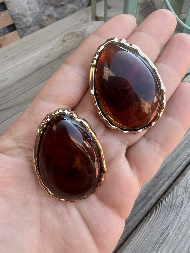 Retro brown küpe