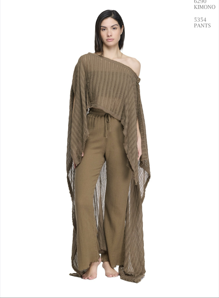 Kahve dokuma kimono 6290