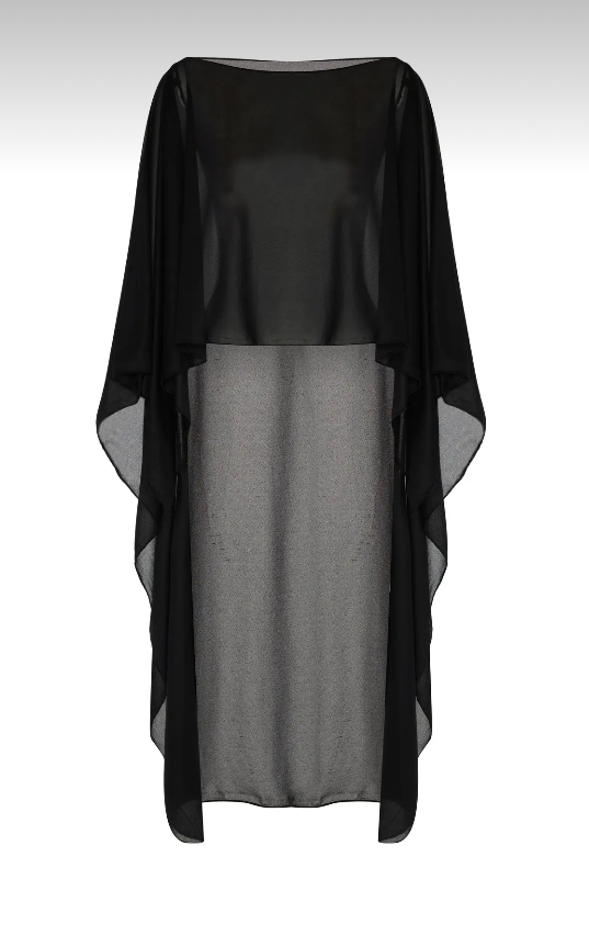Siyah tül kaftan