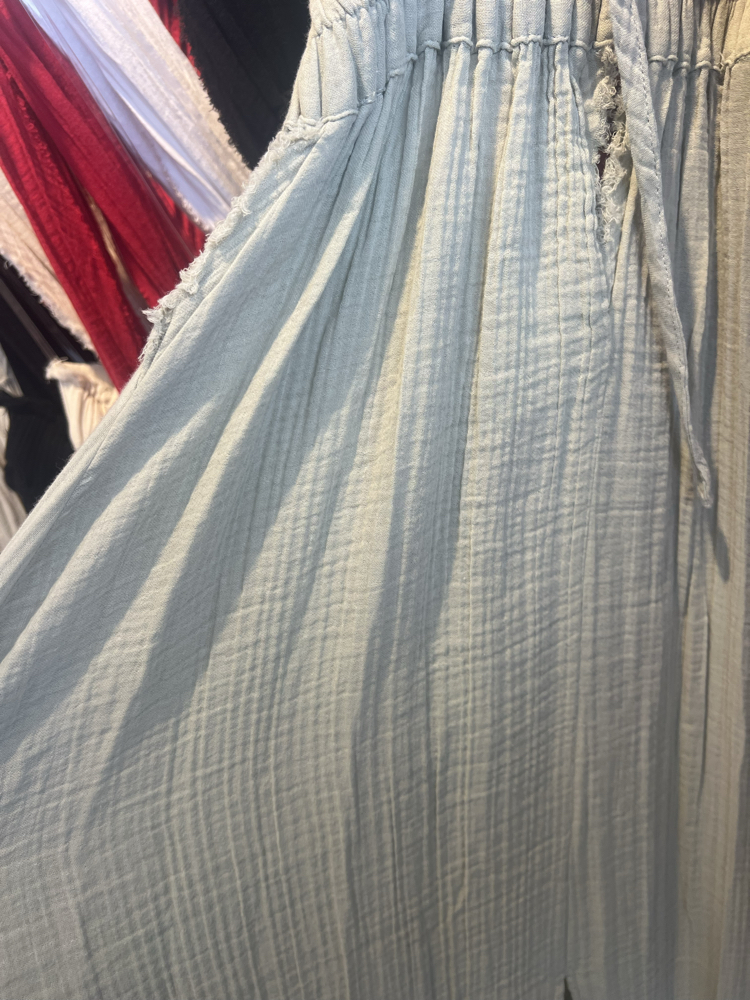 Müslin maxi elbise sea green 3530