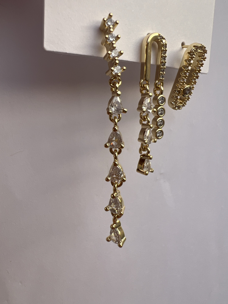 Üçlü set küpe sact