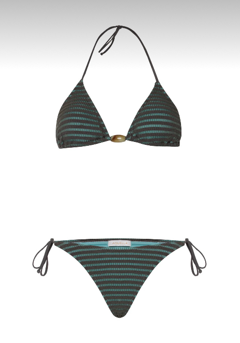 Boncuk aksesuarlı bikini takımı