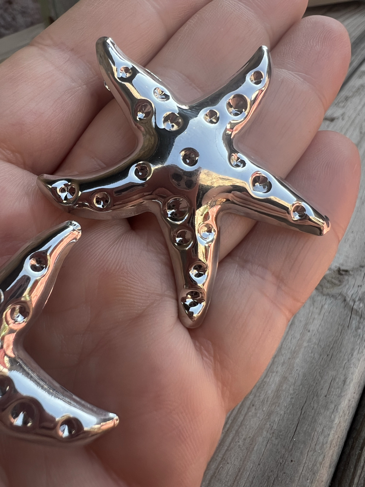 Moon surface star küpe silver