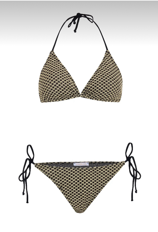 Gold simli dokulu bikini takımı