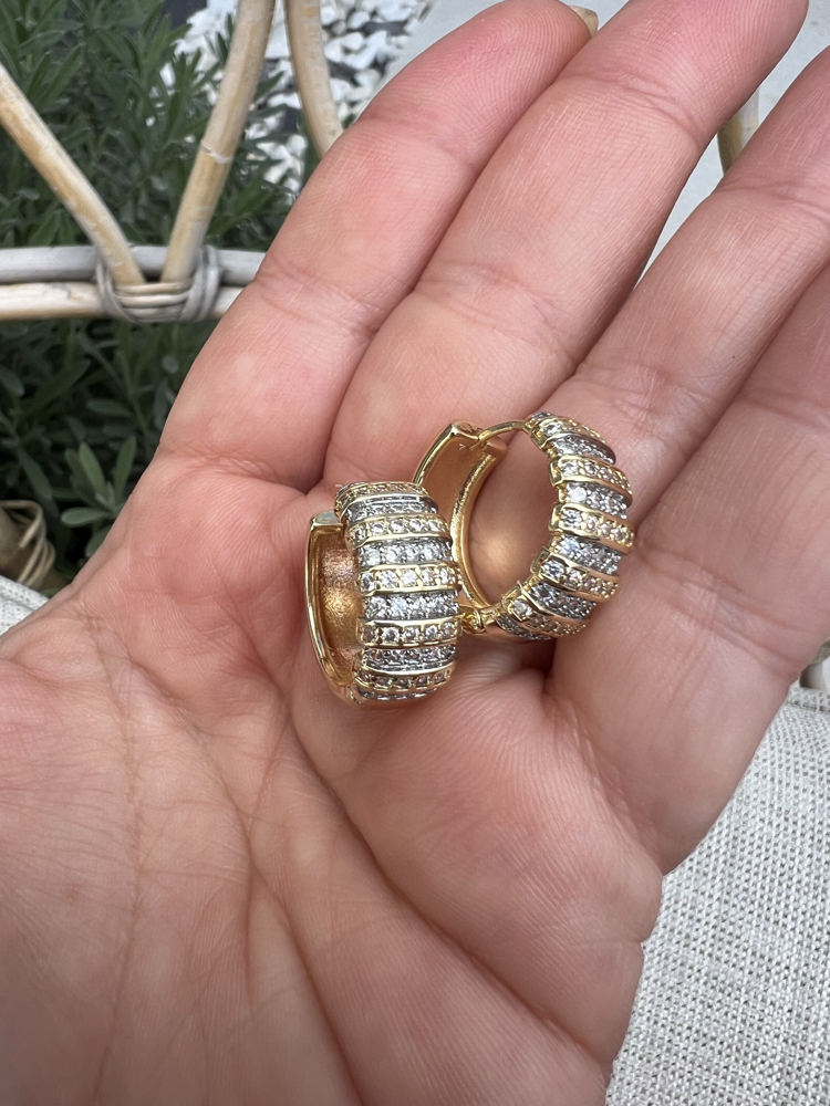 Strass round küpe