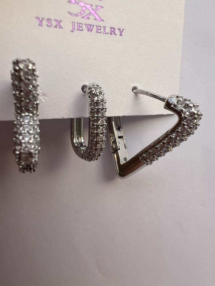 Üçlü set elements küpe