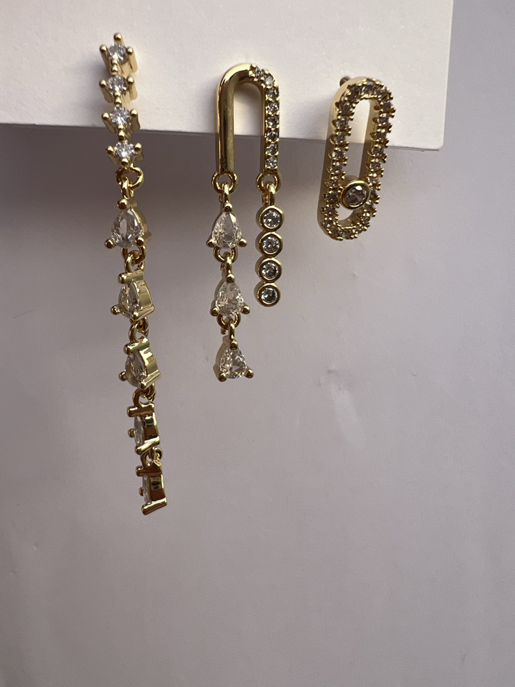 Üçlü set küpe sact