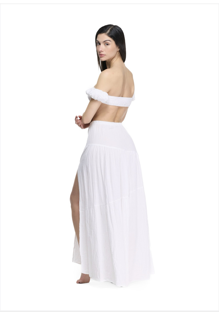 Beyaz maxi etek 3715