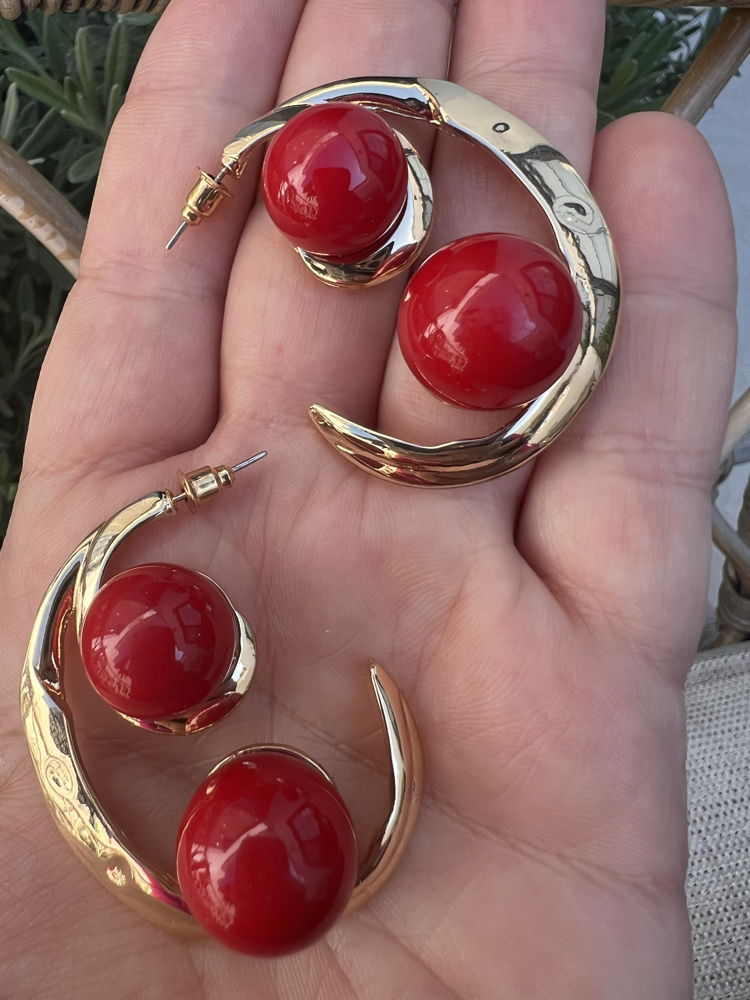 Red cherry küpe