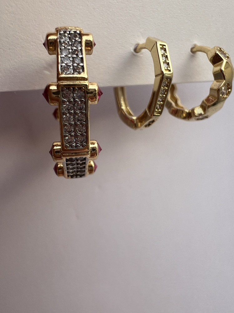 Üçlü set ruby küpe