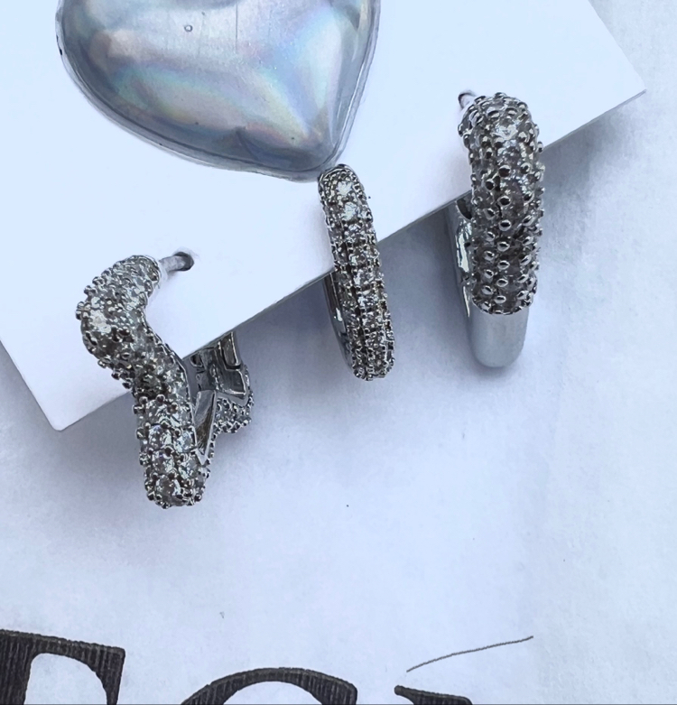 Üçlü set elements küpe