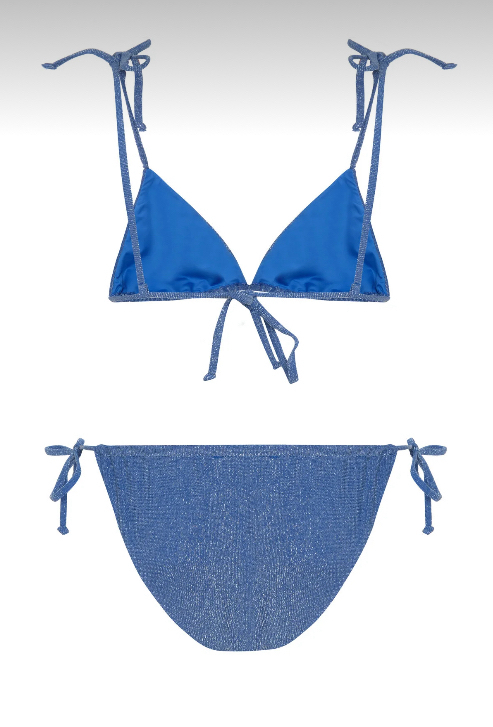 Saks mavi lurex bikini takımı
