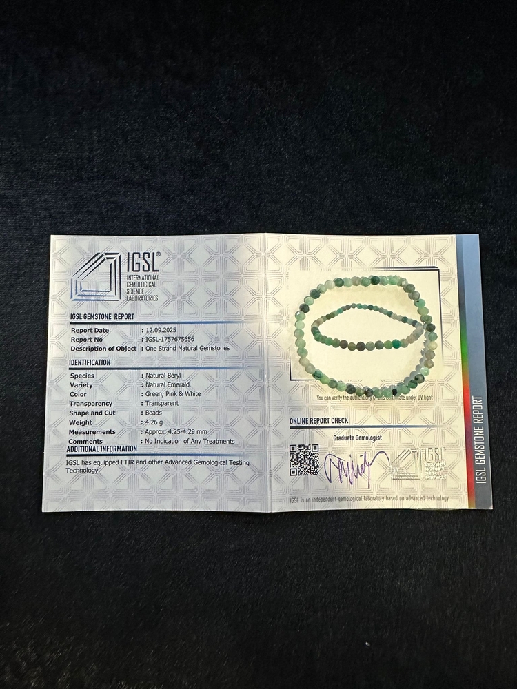 4 mm Sertifikalı Zümrüt Bileklik - Kalp Yaralarını Şifalandırmak