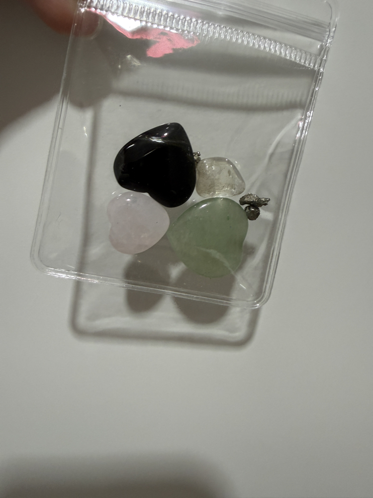 Obsidyen-Aventurin-Pembe Kuvars-Sitrin-Pirit