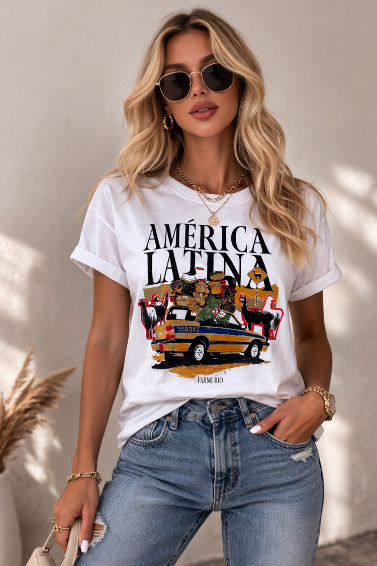 Farm rio larina america baskılı tshirt