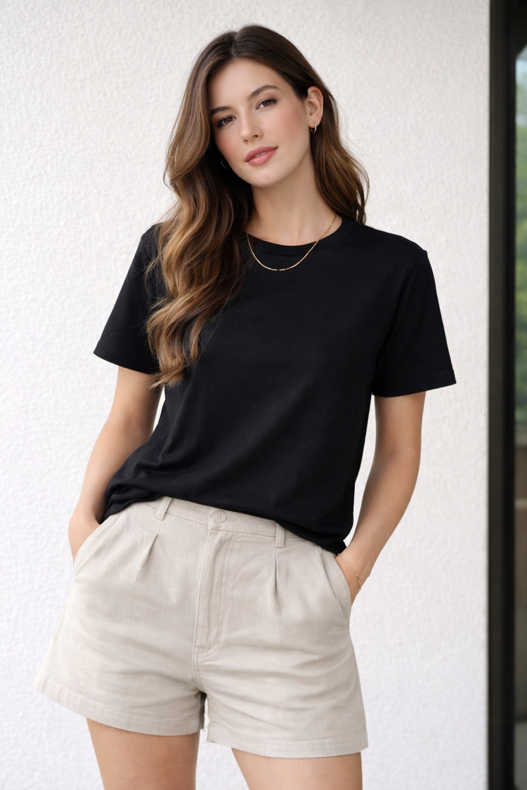 Siyah basıc tshirt