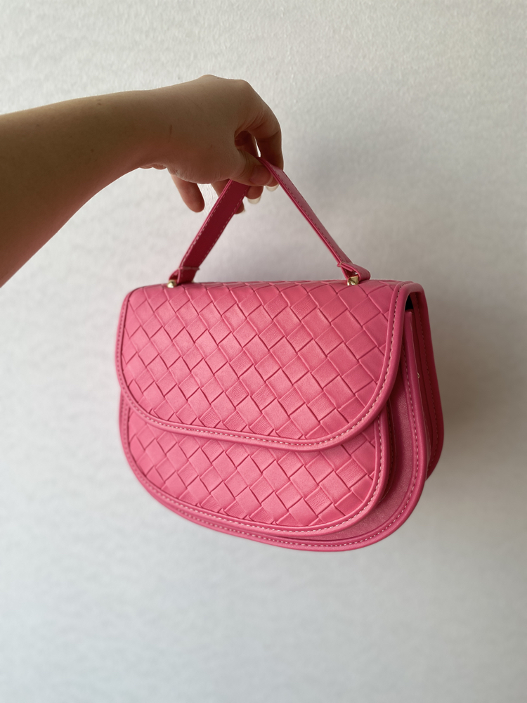 PAROL FUŞYA BOTTEGA DESENLİ ÇANTAMIZ