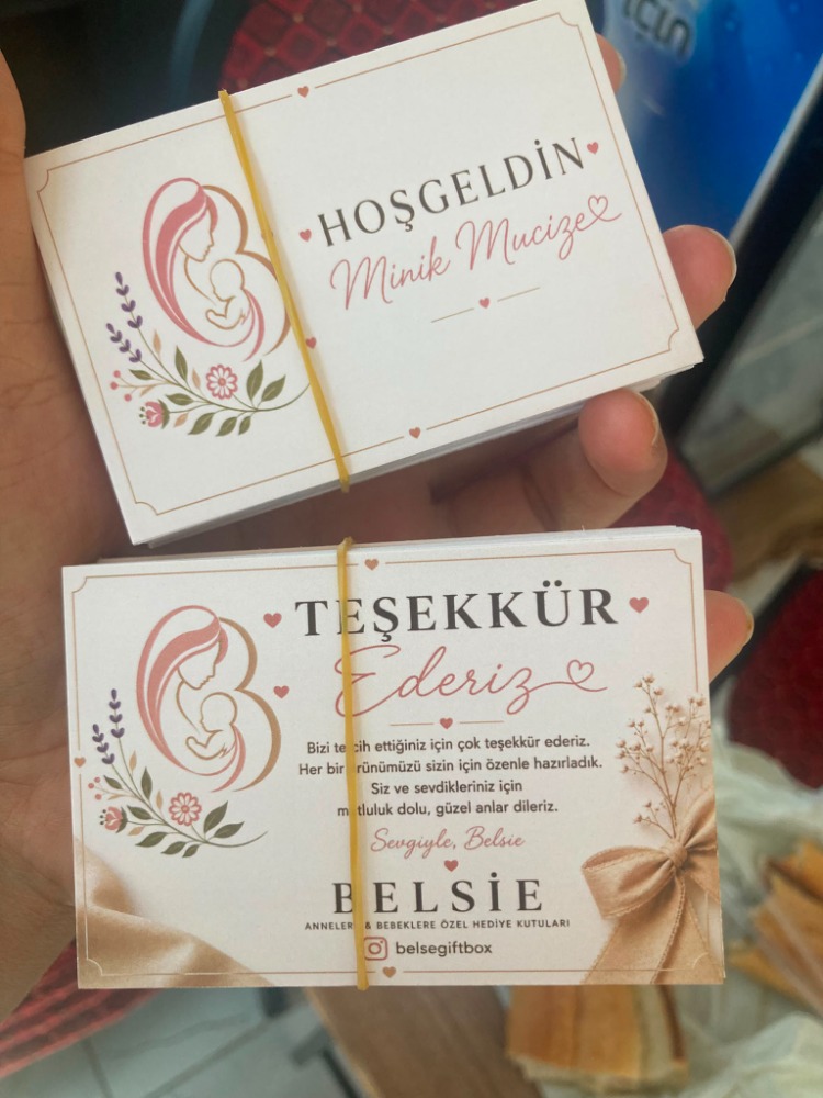 100 Adet Çift Yönlü Kartvizit Baskı 52x82 mm – 350 Gr Kuşe Parlak Selefon