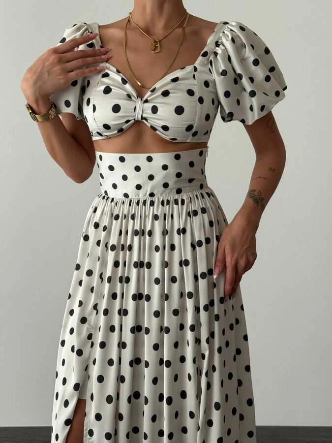 Monroe Vintage Puantiyeli İkili Takım