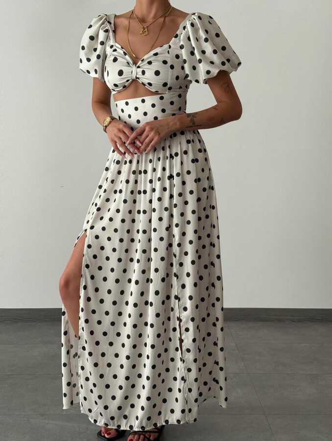 Monroe Vintage Puantiyeli İkili Takım