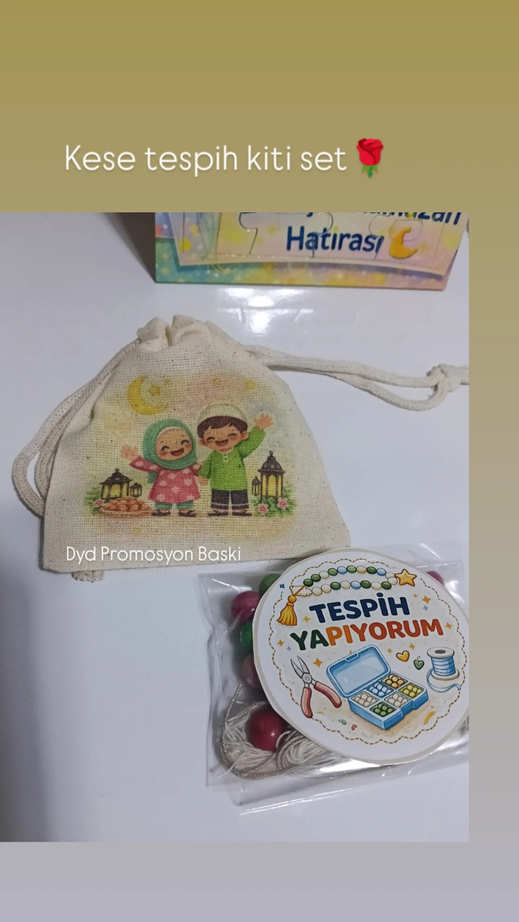 Baskili kese+tespih kiti