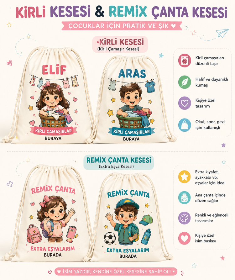 Kişiye Özel Çamaşır Keseleri ile Okula Hazırlık Çok Daha Düzenli