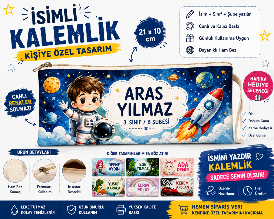 Kişiye özel kalemlik 21*10 cm