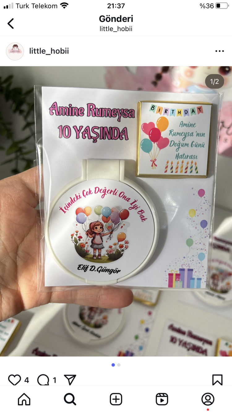 Ayna ve madlen çikolatalı set