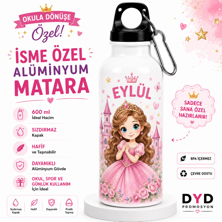 Kisiye ozel Aliminyum matara 600ml
